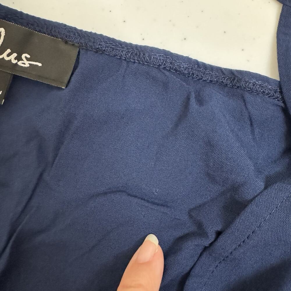 Lulu's Learning to Fly Halter Jumpsuit Womens Large Cinched Waist Backless Blue - Picture 8 of 16